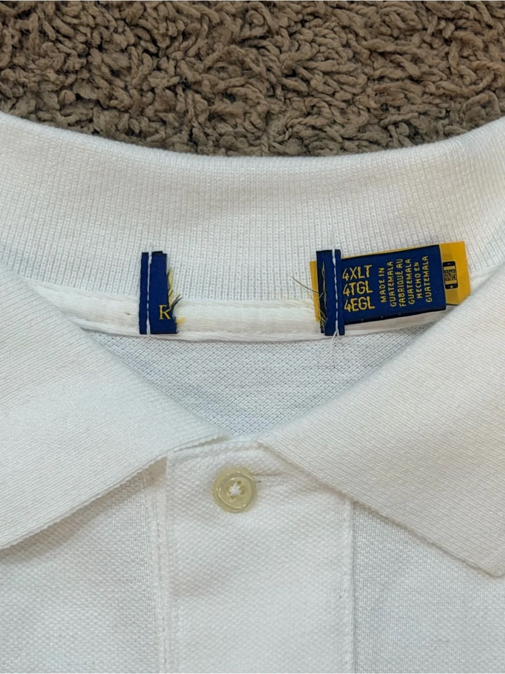 POLO RALPH LAUREN Men’s White  Embroidered “Côte d’Azur” Mesh Shirt Sz 4XLT NWOT